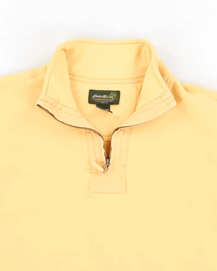 00s Eddie Bauer Yellow Quarter Zip Sweatshirt - M