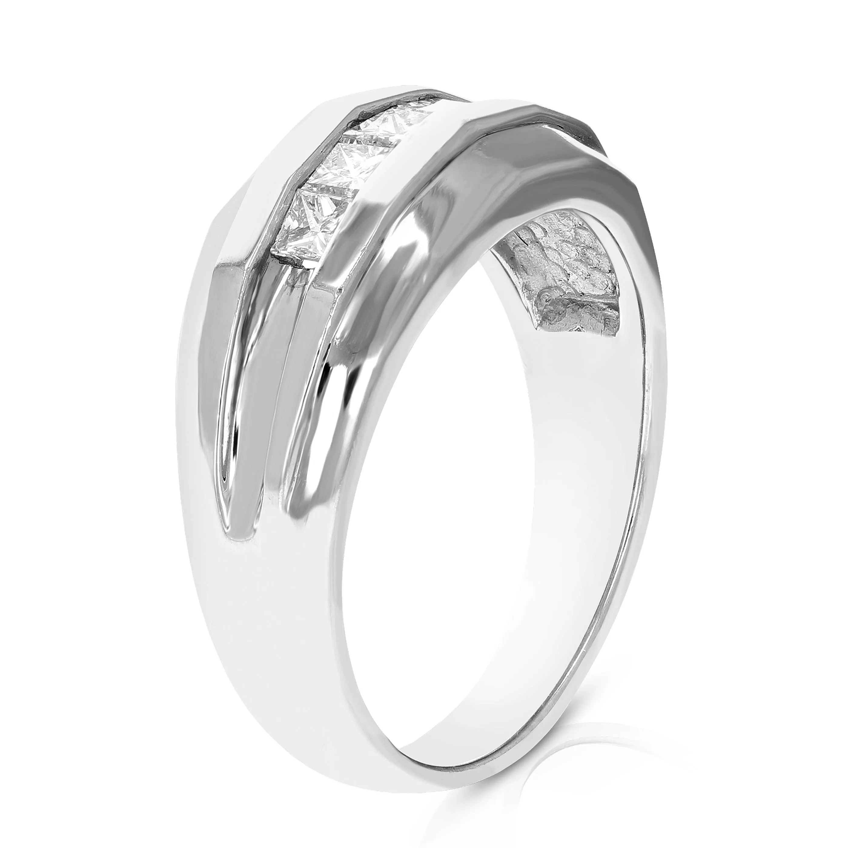 0.50 cttw SI Men's Diamond Wedding Band 14K White Gold