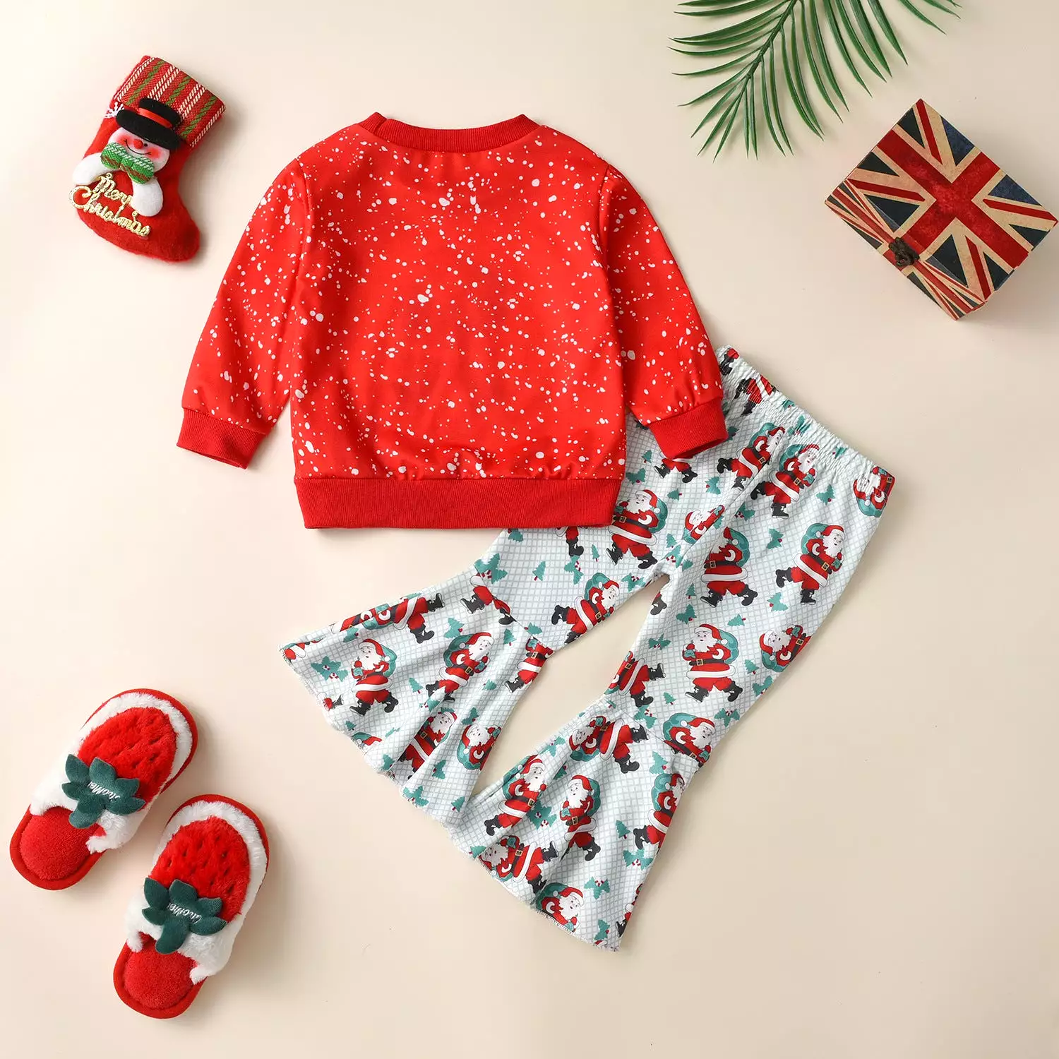 2 Pieces Set Baby Kid Girls Christmas Cartoon Print Hoodies Sweatshirts And Pants Wholesale 23101539