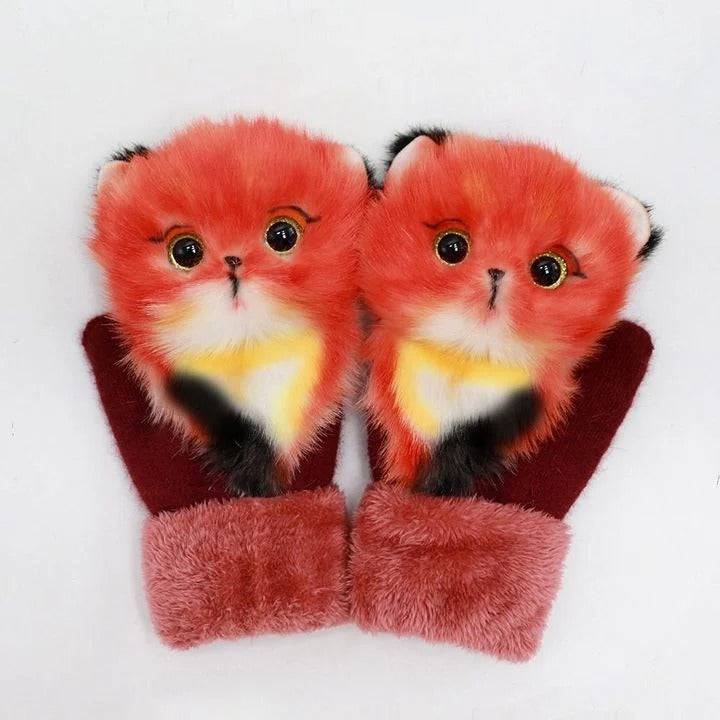 2022 new cartoon plush knitted gloves