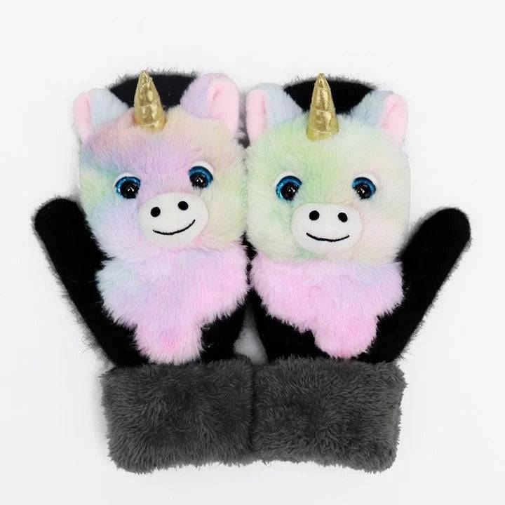 2022 new cartoon plush knitted gloves