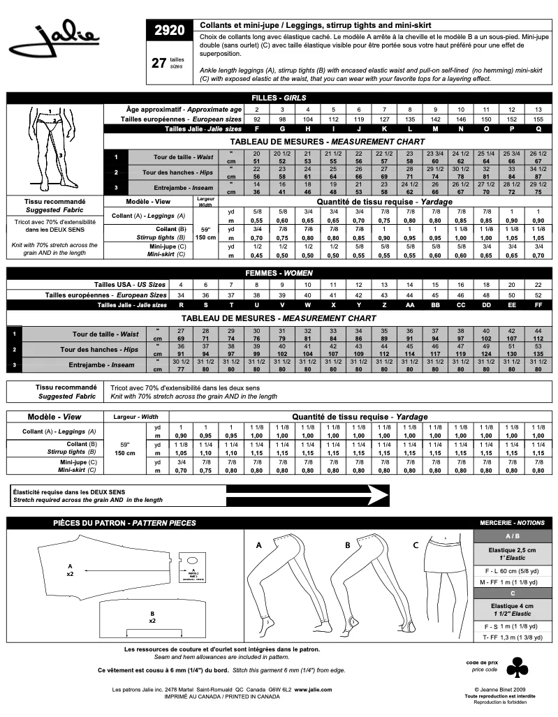 2920 // Leggings, Stirrup Tights and Mini-Skirt