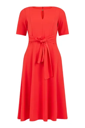 78751- Coral Dress with Belt - Tia