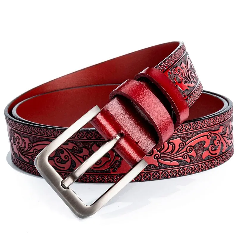 Amazing Genuine Leather Belts for men / Vintage Gothic Design Belt / Luxury Men's Strap