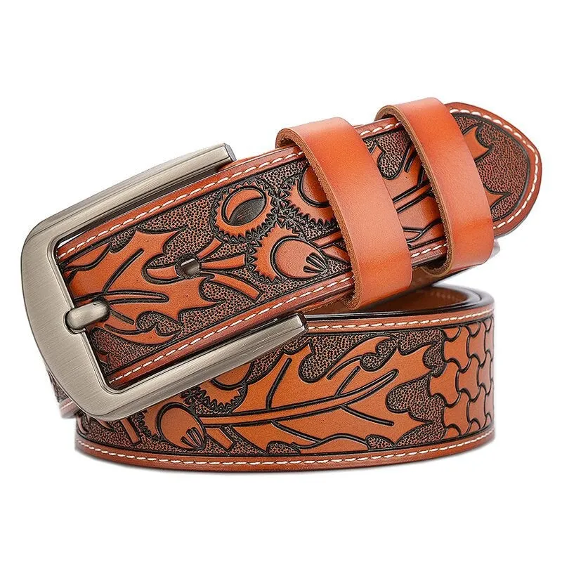 Amazing Genuine Leather Belts for men / Vintage Gothic Design Belt / Luxury Men's Strap