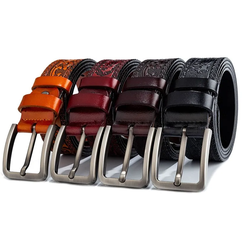 Amazing Genuine Leather Belts for men / Vintage Gothic Design Belt / Luxury Men's Strap