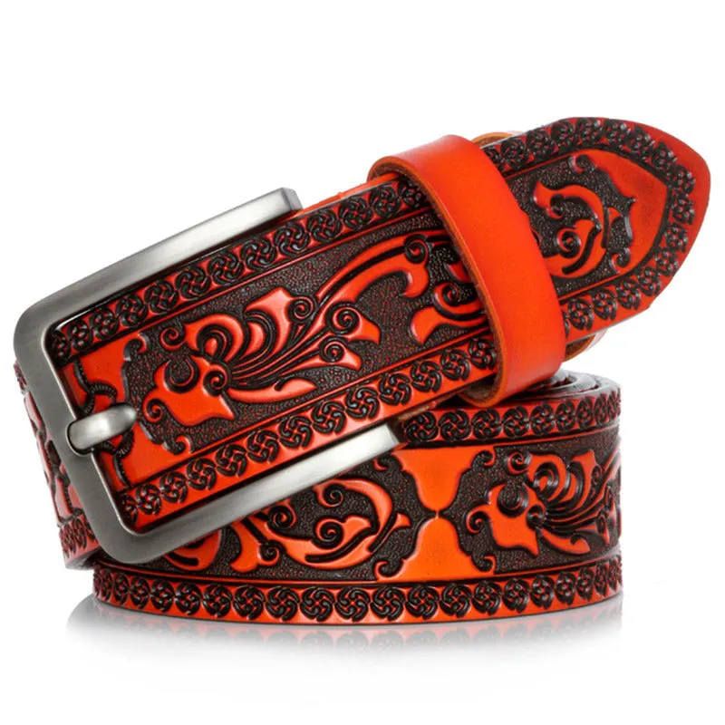 Amazing Genuine Leather Belts for men / Vintage Gothic Design Belt / Luxury Men's Strap