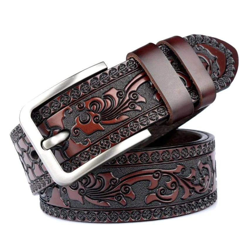 Amazing Genuine Leather Belts for men / Vintage Gothic Design Belt / Luxury Men's Strap