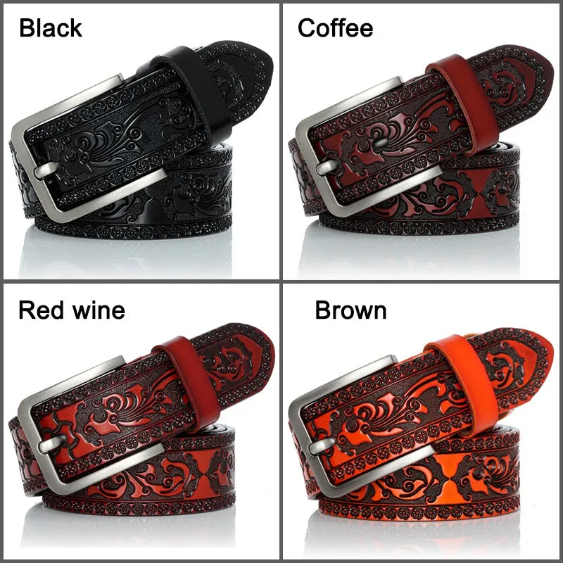 Amazing Genuine Leather Belts for men / Vintage Gothic Design Belt / Luxury Men's Strap