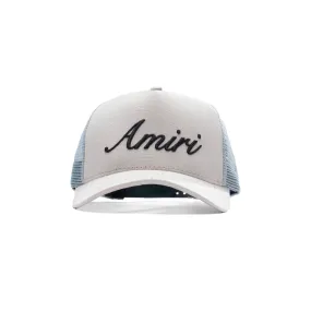 AMIRI SCRIPT TRUCKER HAT - ALABASTER