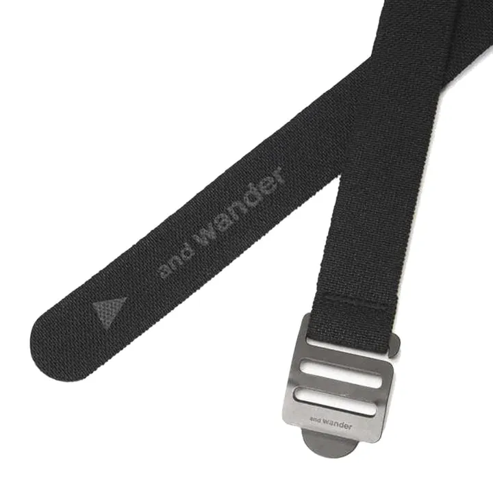 And Wander Stretch Tape Belt Black