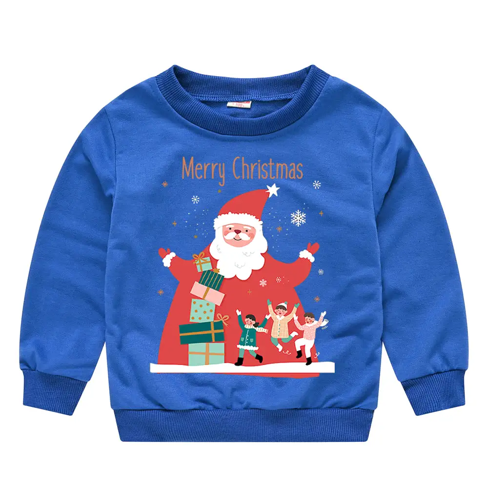 Baby Kid Girls Boys Letters Cartoon Print Christmas Hoodies Sweatshirts Wholesale 23112801