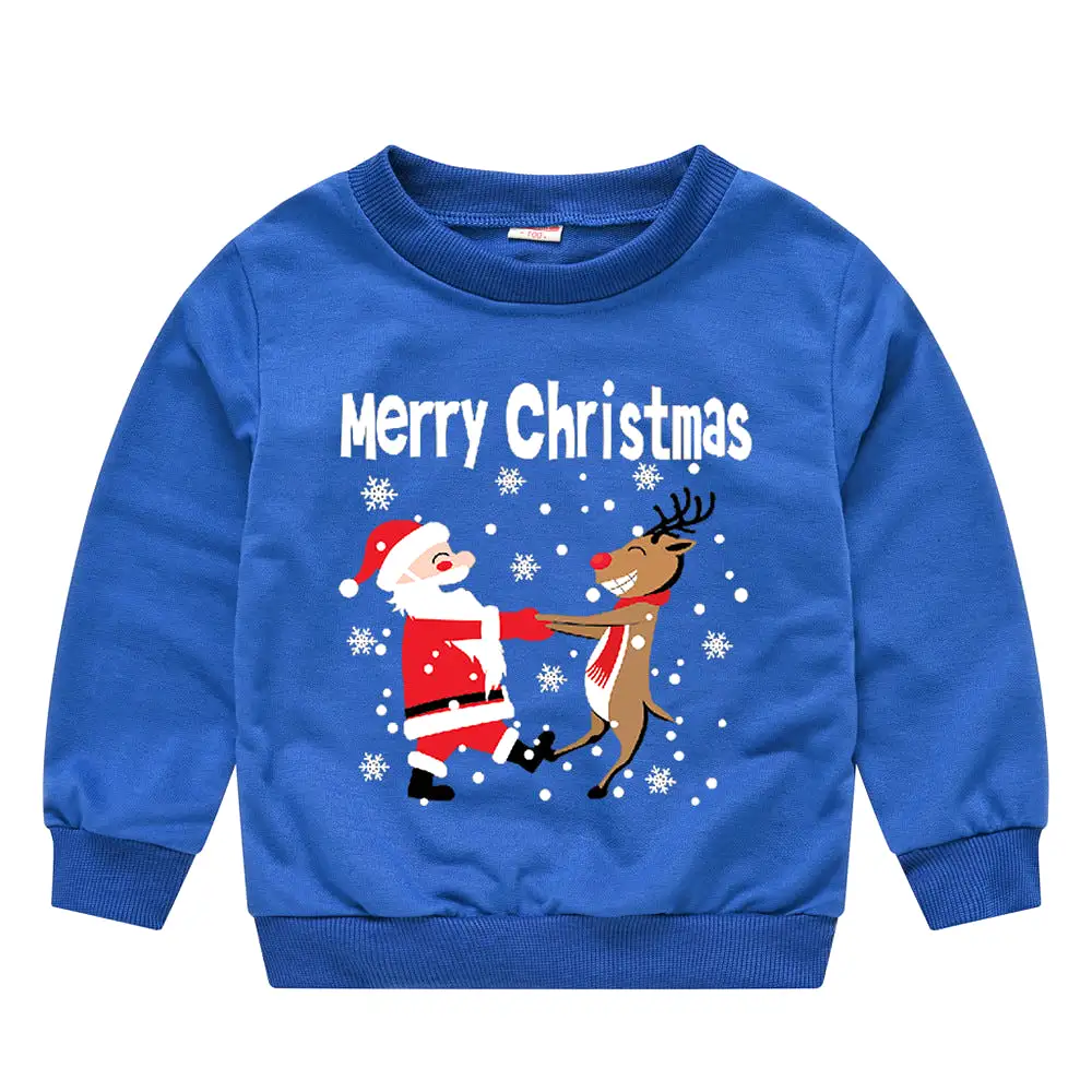 Baby Kid Girls Boys Letters Cartoon Print Christmas Hoodies Sweatshirts Wholesale 23112801