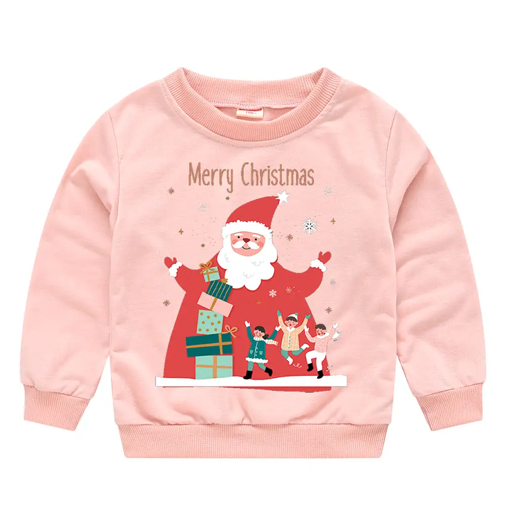 Baby Kid Girls Boys Letters Cartoon Print Christmas Hoodies Sweatshirts Wholesale 23112801