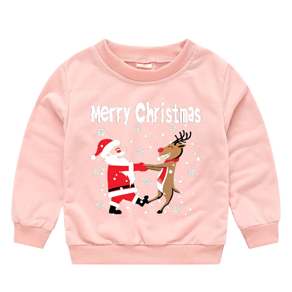 Baby Kid Girls Boys Letters Cartoon Print Christmas Hoodies Sweatshirts Wholesale 23112801