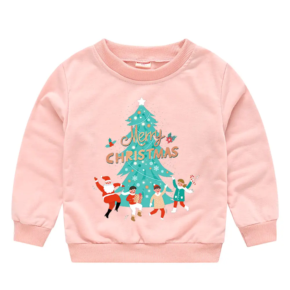 Baby Kid Girls Boys Letters Cartoon Print Christmas Hoodies Sweatshirts Wholesale 23112801