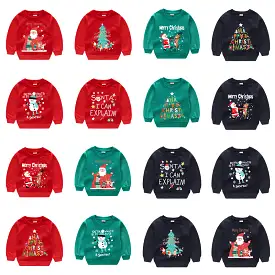 Baby Kid Girls Boys Letters Cartoon Print Christmas Hoodies Sweatshirts Wholesale 23112801