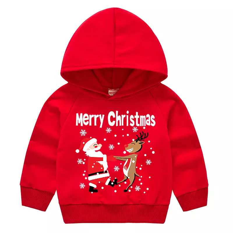 Baby Kid Girls Boys Letters Cartoon Print Christmas Hoodies Sweatshirts Wholesale 23112802