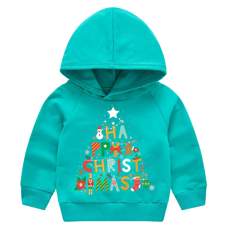 Baby Kid Girls Boys Letters Cartoon Print Christmas Hoodies Sweatshirts Wholesale 23112802