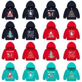 Baby Kid Girls Boys Letters Cartoon Print Christmas Hoodies Sweatshirts Wholesale 23112802