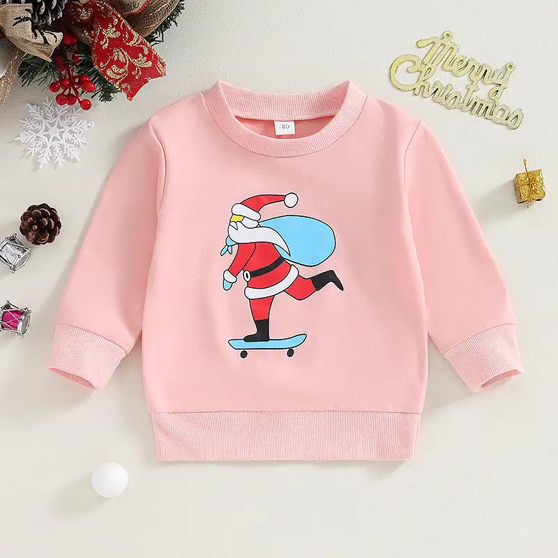 Baby Kid Girls Cartoon Print Christmas Hoodies Sweatshirts Wholesale 23101544