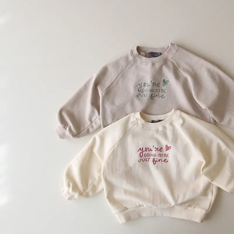 Baby Kid Girls Letters Embroidered Hoodies Sweatshirts Wholesale 231130332