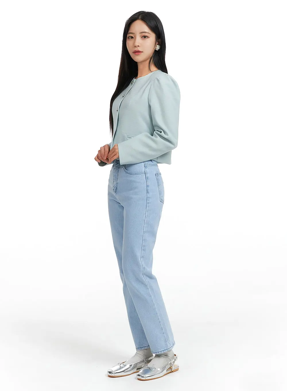 Basic Straight-Leg Jeans OF419