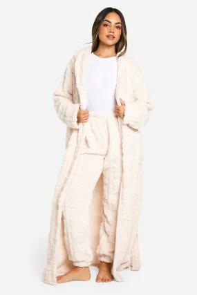 Bear Embossed Fleece Dressing Gown