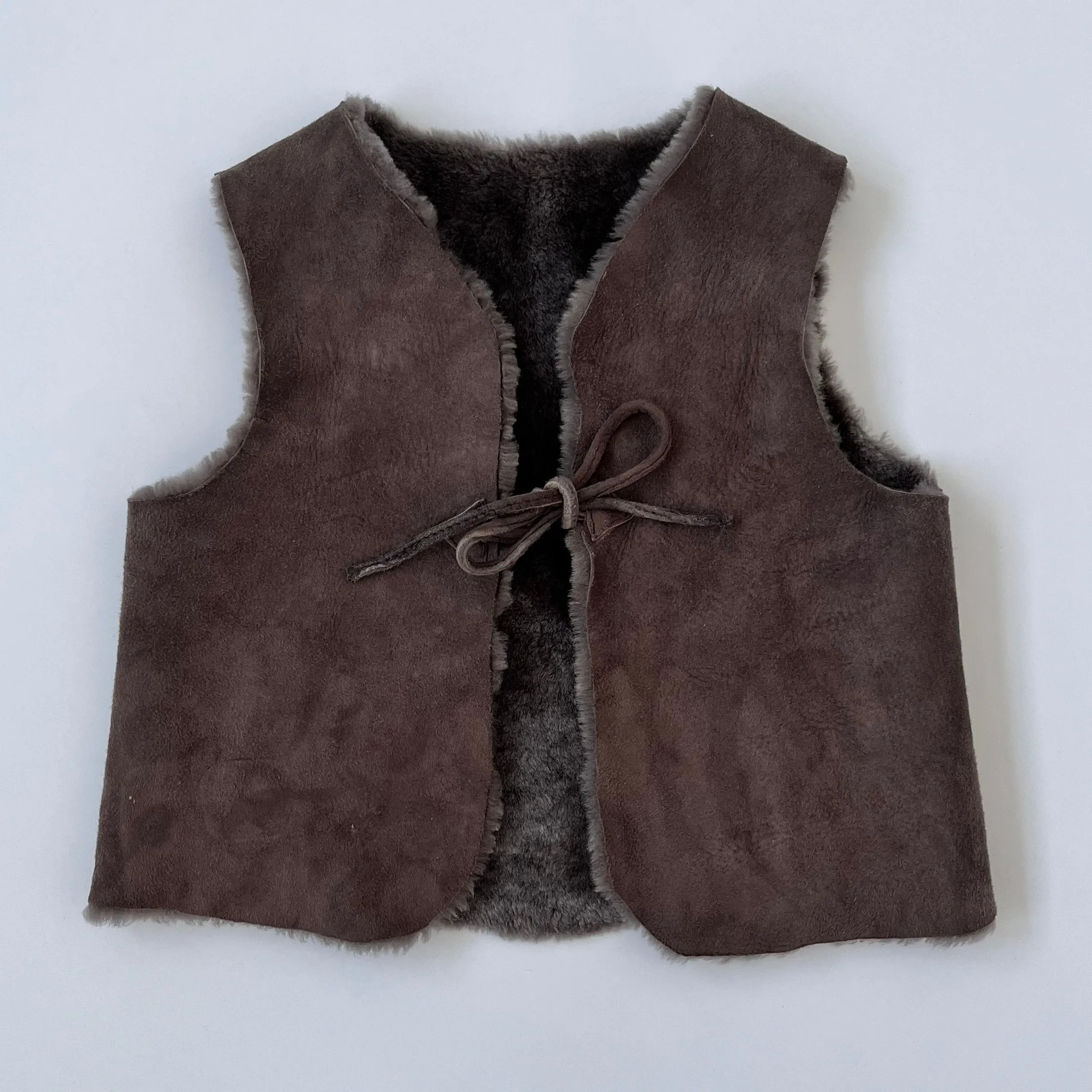 Belle Enfant Brown Sheepskin Gilet: 3-5 Years