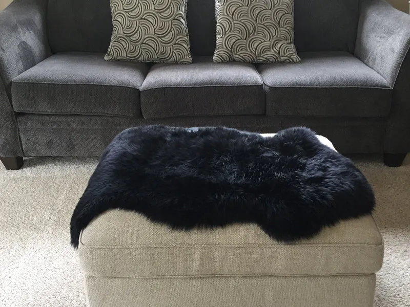 Black Sheepskin Motorcycle Seat Cover