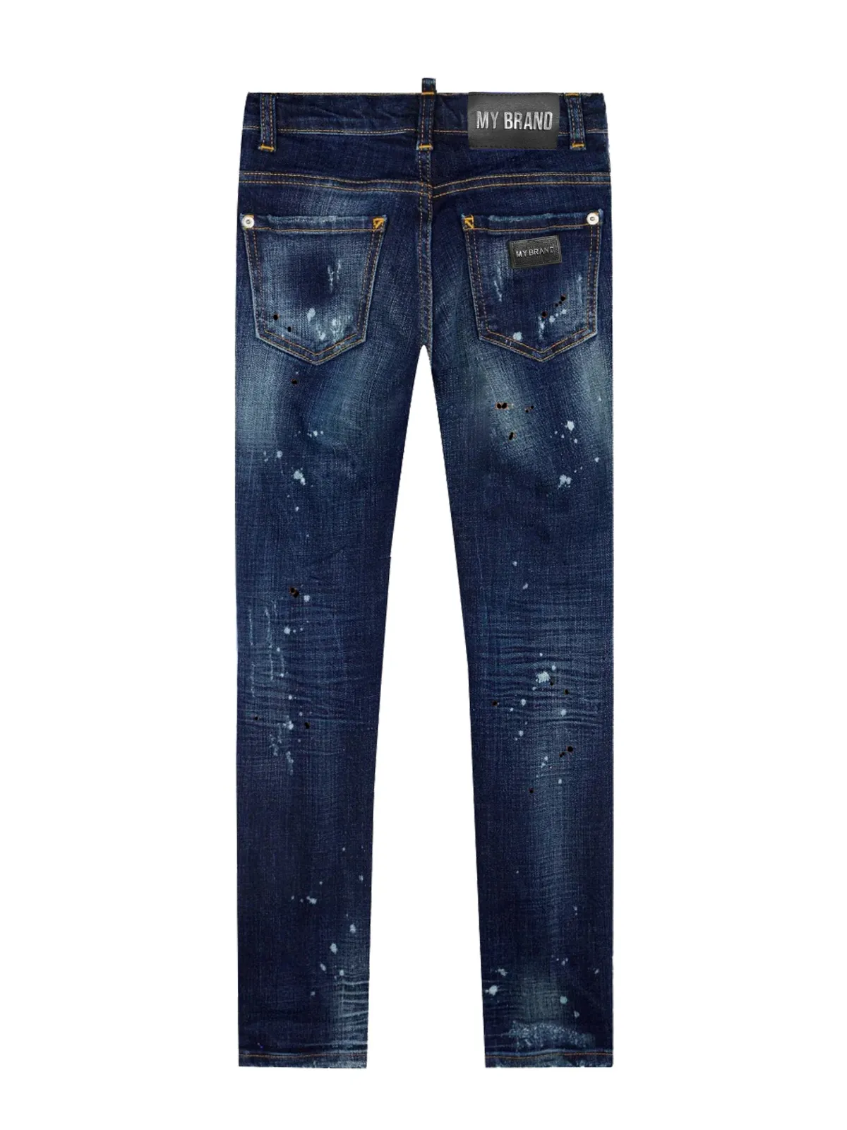 Blue Distressed Black Spots Jeans | DENIM