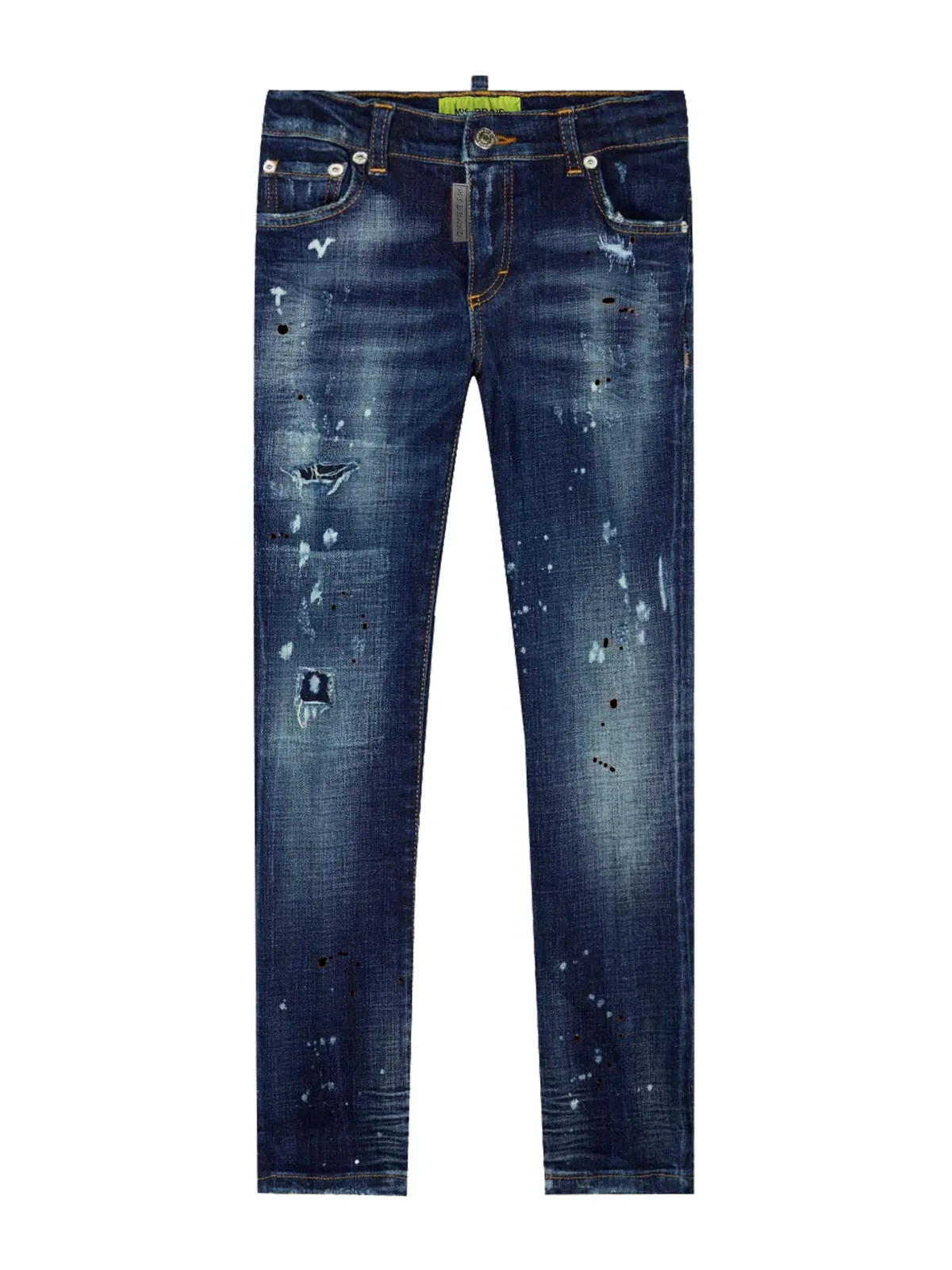 Blue Distressed Black Spots Jeans | DENIM