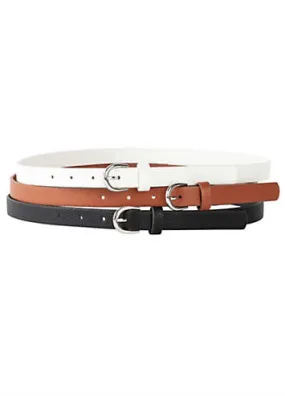 bonprix Set of 3 Leather Belts | Grattan