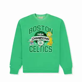 Boston Celtics Team History Crew Sweatshirt - Faded Green