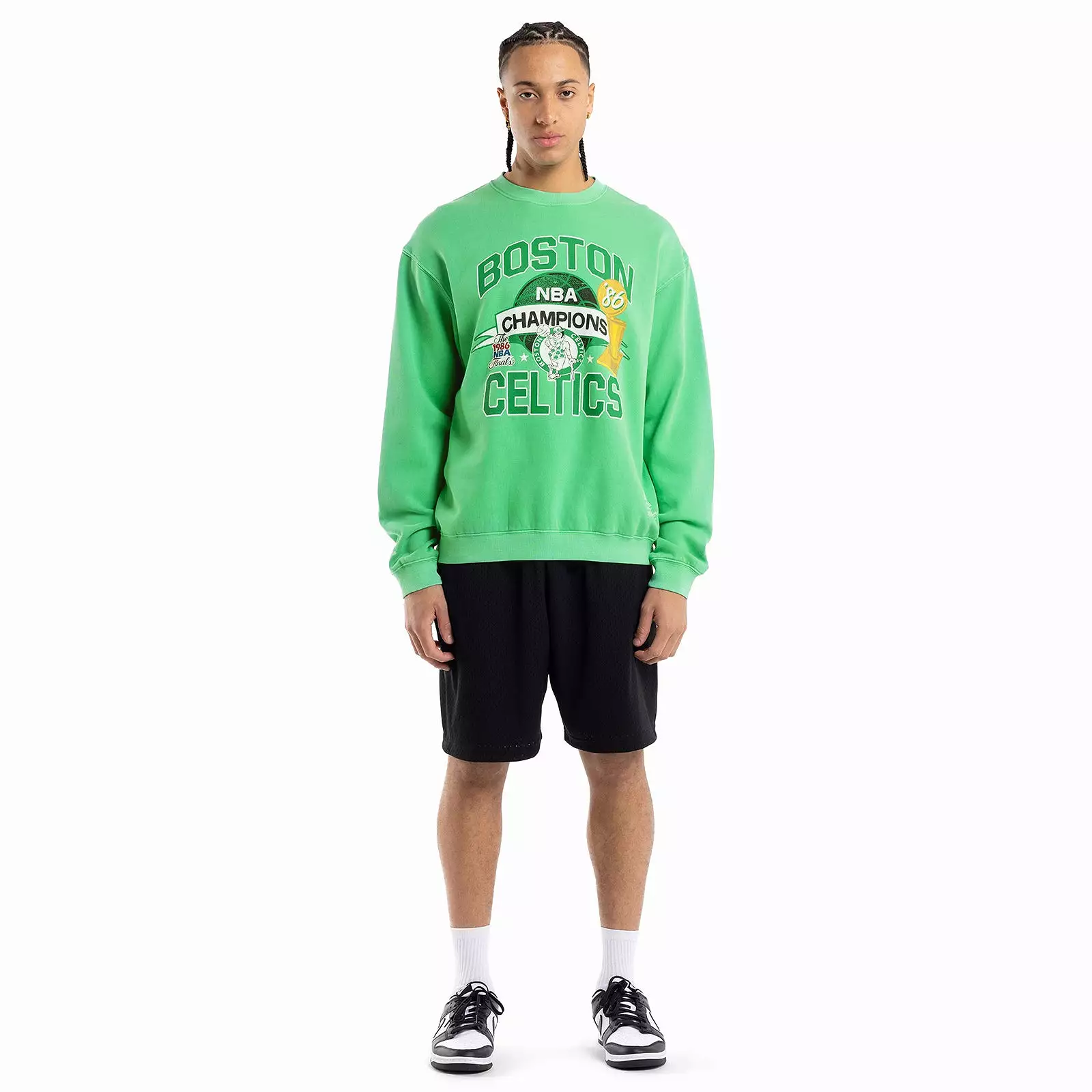 Boston Celtics Team History Crew Sweatshirt - Faded Green