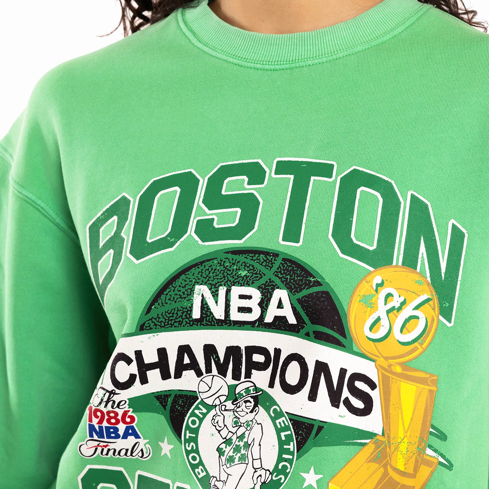 Boston Celtics Team History Crew Sweatshirt - Faded Green