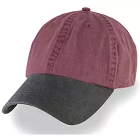 Burgundy with Black Weathered - Unstructured Baseball Cap