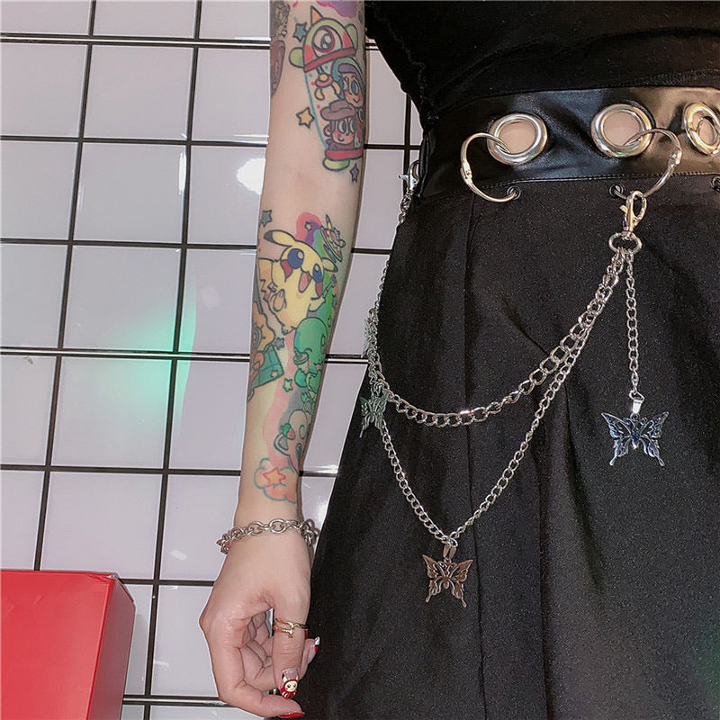 Butterfly/Lightening Charm Chain Drop Belt