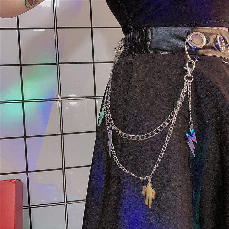 Butterfly/Lightening Charm Chain Drop Belt