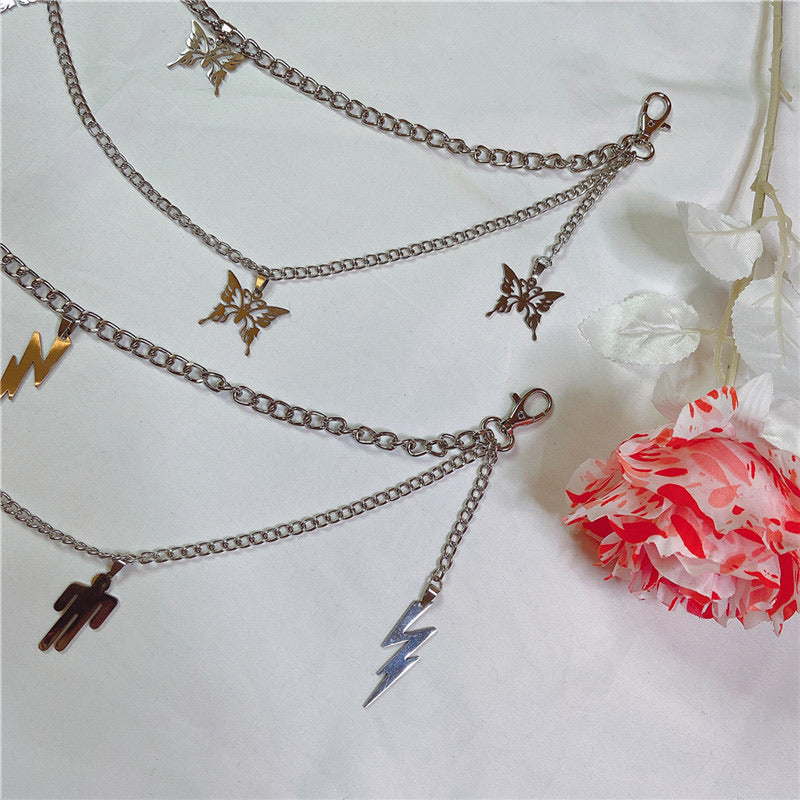 Butterfly/Lightening Charm Chain Drop Belt