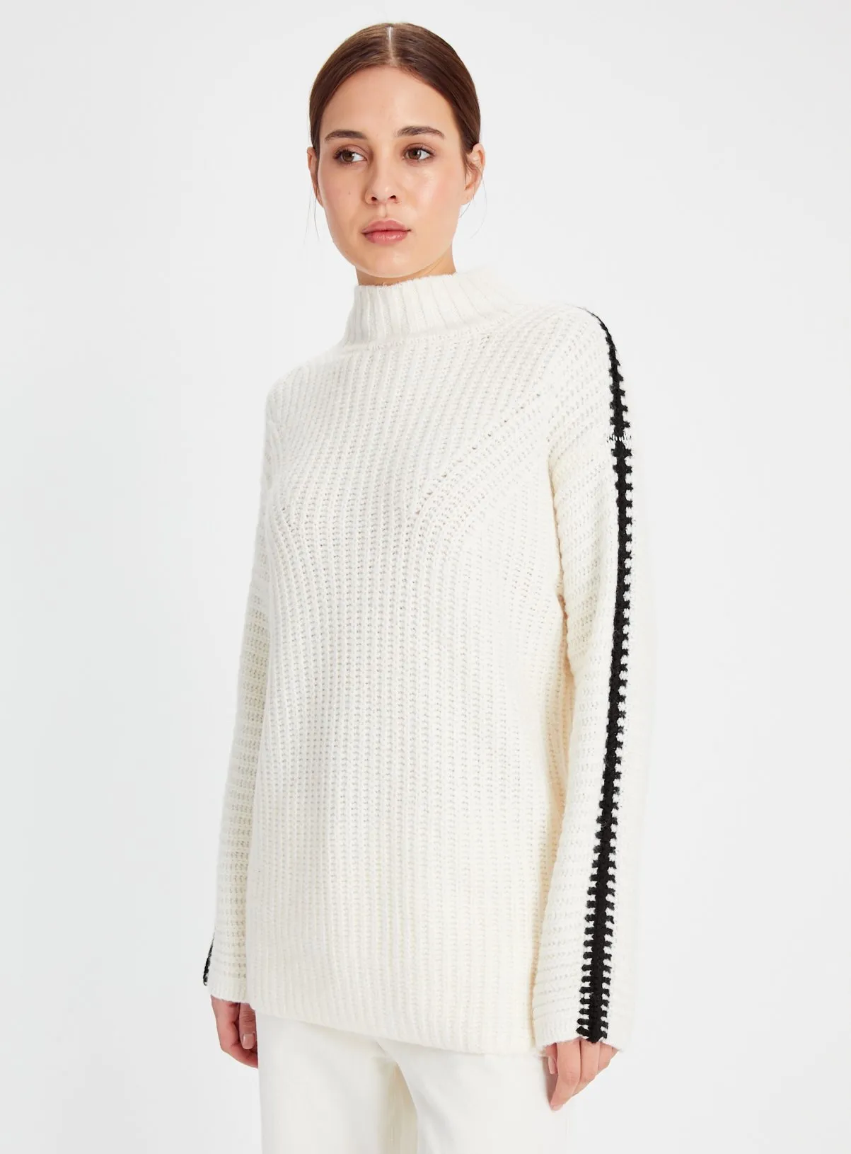 Buy Cream Contrast Blanket Stitch Knitted Jumper 22 | Jumpers | Tu