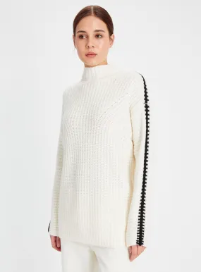 Buy Cream Contrast Blanket Stitch Knitted Jumper 22 | Jumpers | Tu