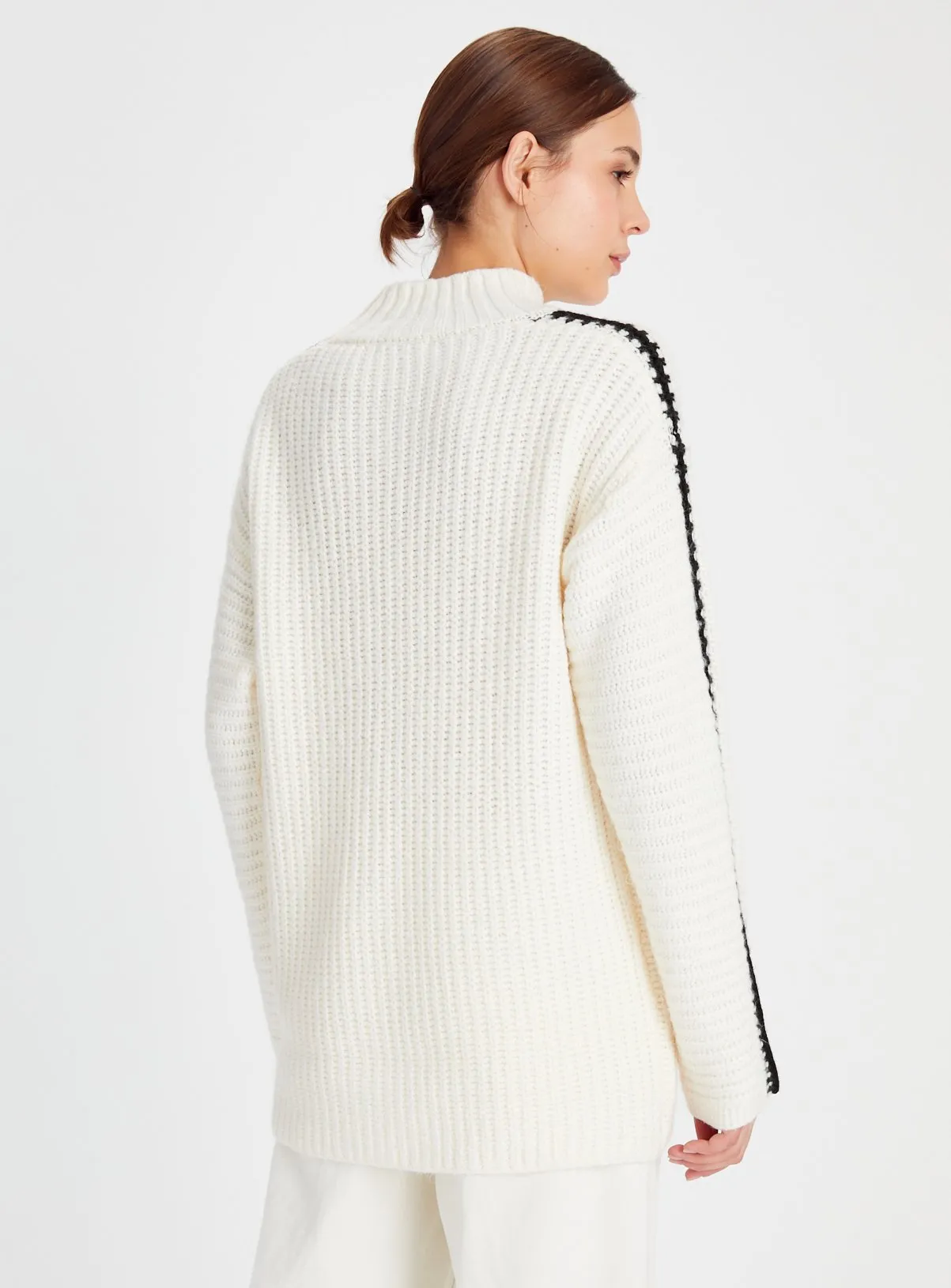 Buy Cream Contrast Blanket Stitch Knitted Jumper 22 | Jumpers | Tu