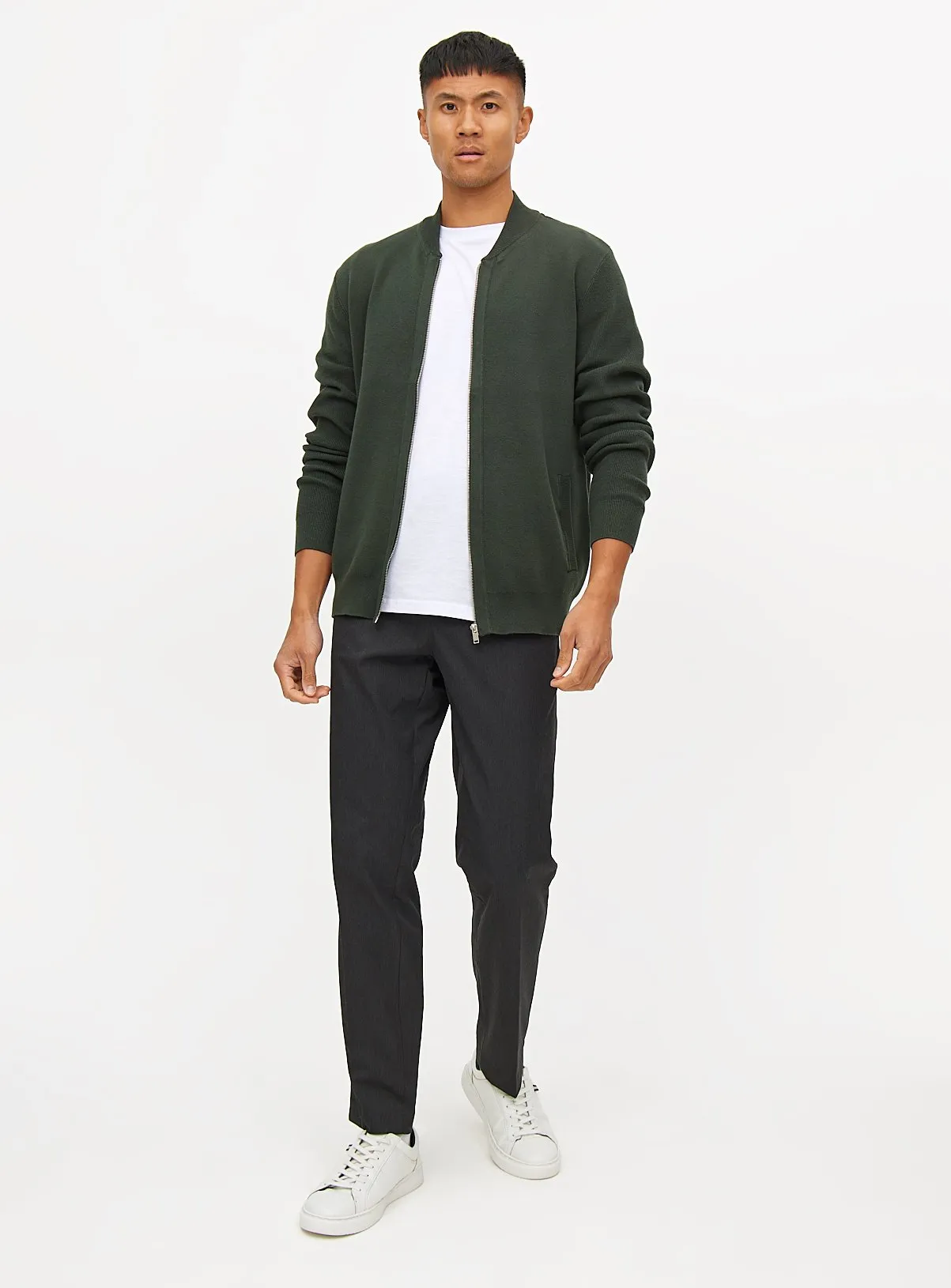 Buy Dark Green Knitted Bomber Jacket XXXL | Jumpers and cardigans | Tu