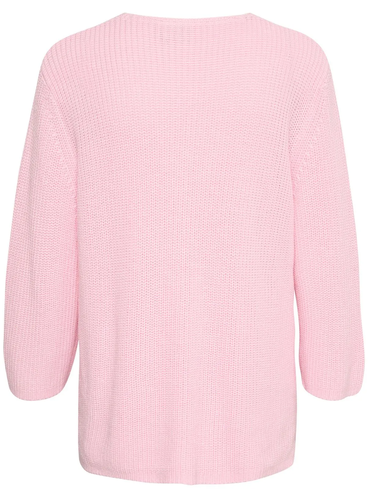 Buy KAFFE Merian V Neck Cropped Sleeve Pullover Pink XS | Jumpers | Tu