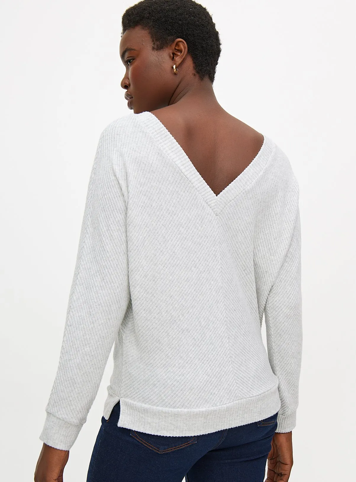 Buy Light Grey Soft Touch V Neck Jumper L | Jumpers | Tu