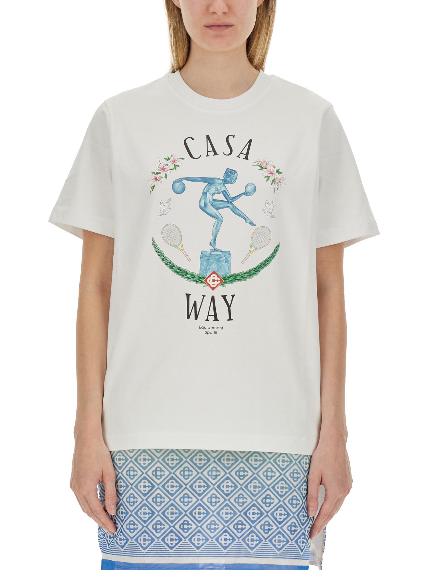 CASABLANCA    COTTON JERSEY T-SHIRT WITH LOGO