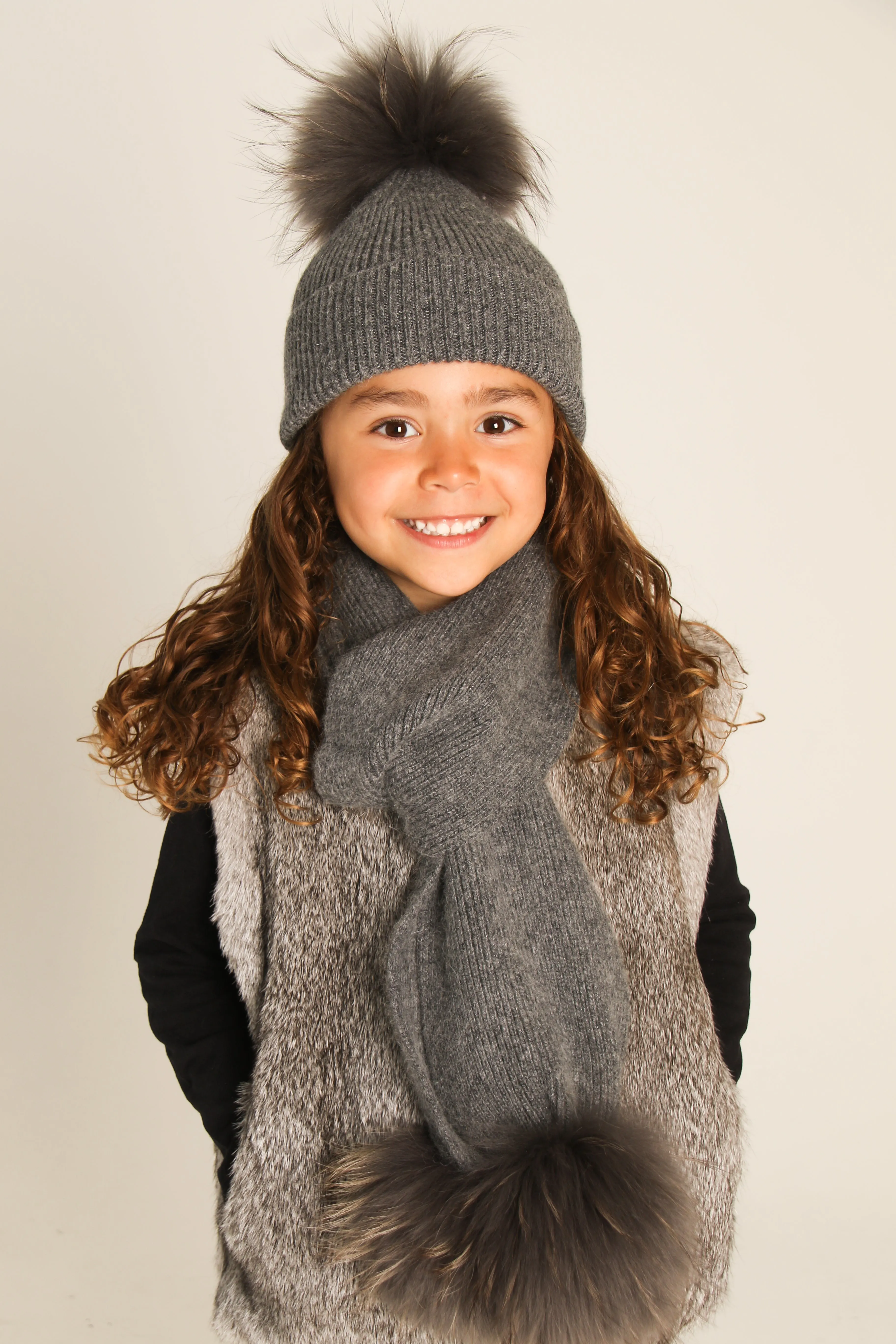 Charcoal Hat and Scarf Set