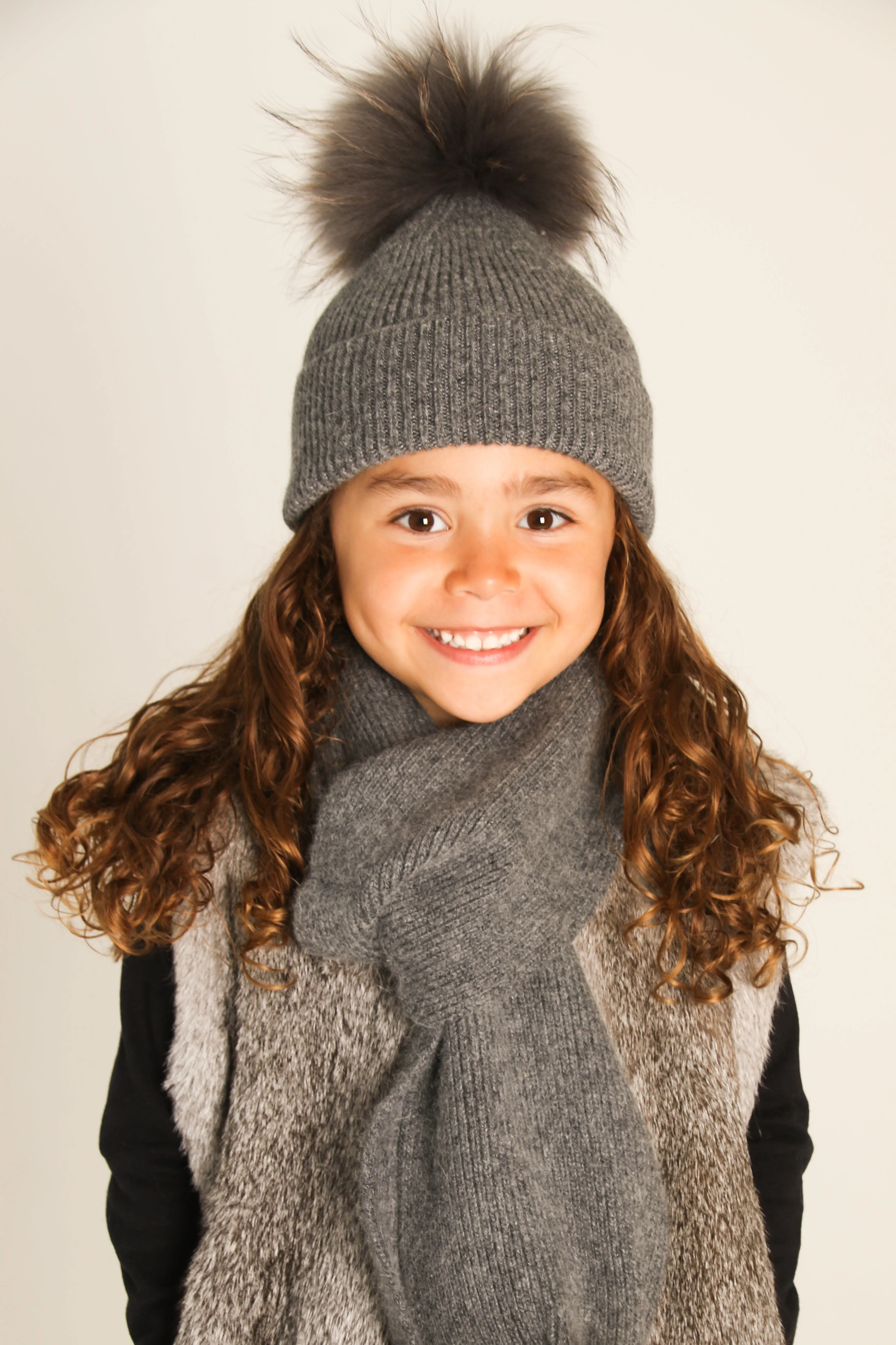 Charcoal Hat and Scarf Set