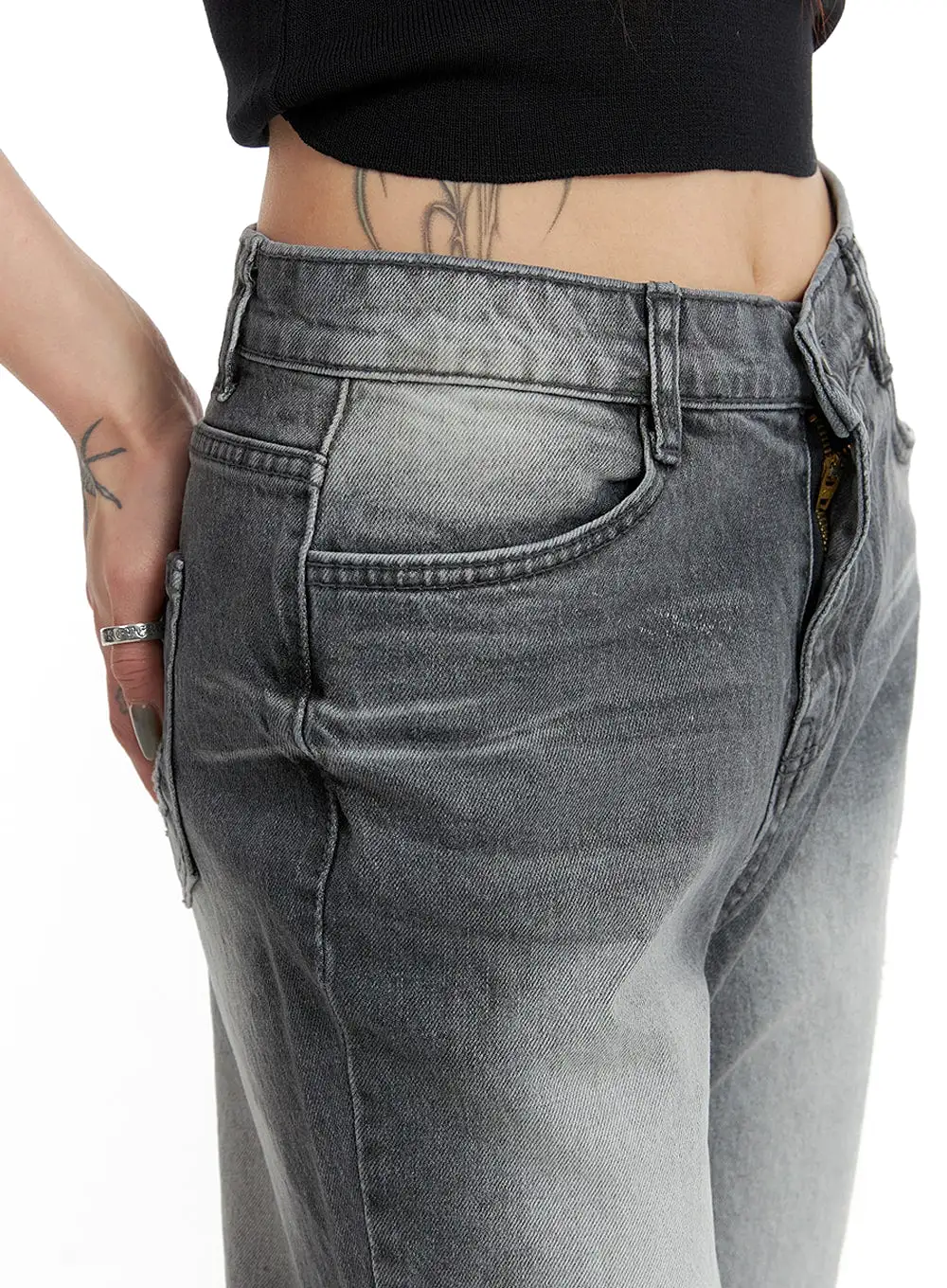 Classic Washed Straight Jeans IF426